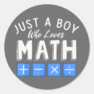 Gewoon een jongen die van Wiskunde Algebra Grappig Ronde Sticker