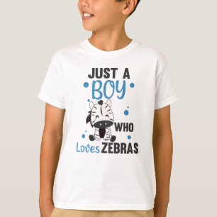Gewoon een jongen die van Zebras houdt van zoete d T-shirt