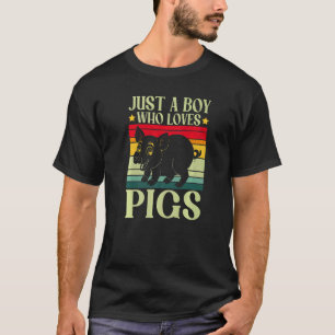 Gewoon een jongen die varkens oogst boerderij schu t-shirt