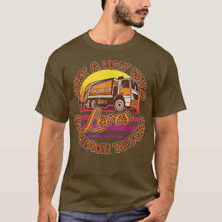 Gewoon een jongen die vuilniswagens leuk vindt - v t-shirt