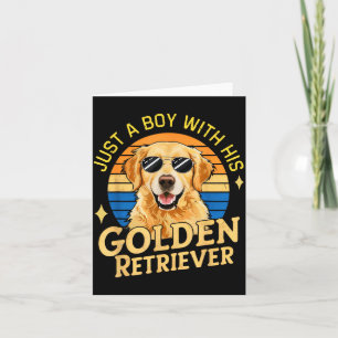 Gewoon Een Jongen En Zijn Goud Retrievers Meisjes Kaart