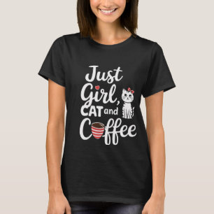 Gewoon een kat en koffie t-shirt