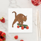 Gewoon een kat op een skateboard servet (Insitu)