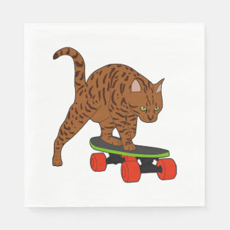 Gewoon een kat op een skateboard servet