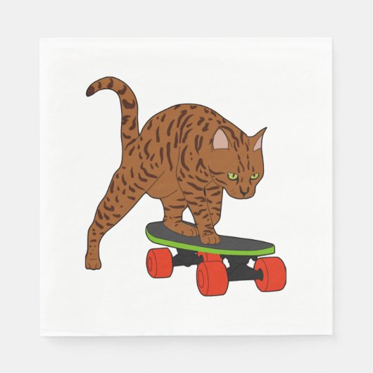 Gewoon een kat op een skateboard servet (Voorkant)