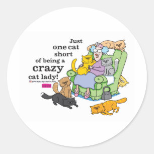 Gewoon één kat zonder een gekke kat-dame te zijn ronde sticker