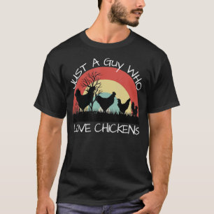 Gewoon Een Kerel Die Van Kippen Houdt Retro Zonson T-shirt