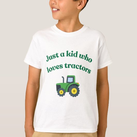 Gewoon een kind die van tractoren houdt - Kinder t T-shirt (Voorkant)