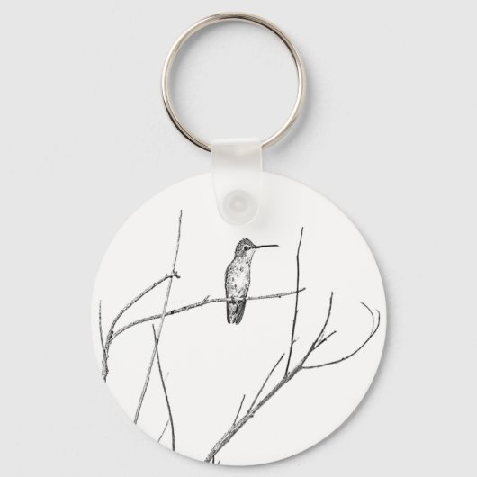 Gewoon een kolibrie op een stok sleutelhanger (Voorkant)