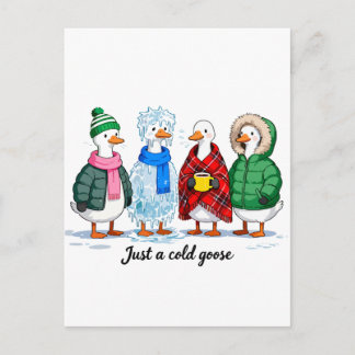 Gewoon Een Koude Gans Winter Grappige Bevroren Gan Briefkaart