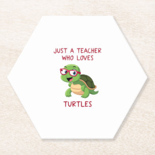 Gewoon een leraar die van schildpadden houdt Schil Kartonnen Onderzetters