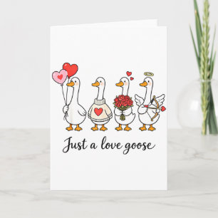Gewoon een liefde gans Schattige Valentijn Ganzen  Kaart