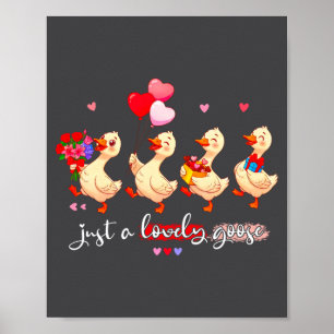 Gewoon een lieflijke gans Schattig grappig dier sq Poster