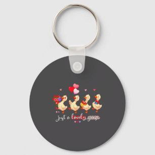 Gewoon een lieflijke gans Schattig grappig dier Sq Sleutelhanger