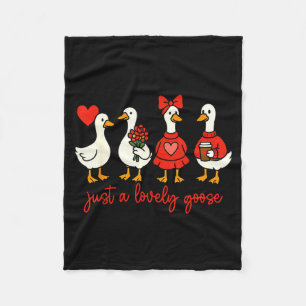 Gewoon een lieflijke gans valentijn eend grappige fleece deken