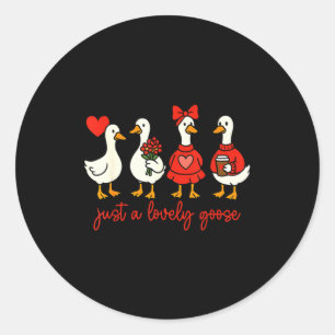 Gewoon een lieflijke gans valentijn eend grappige ronde sticker