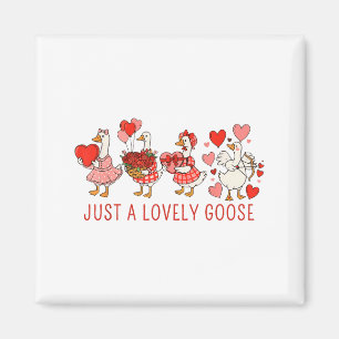 Gewoon Een Lieflijke Gans Valentijnsdag Schattig H Magneet