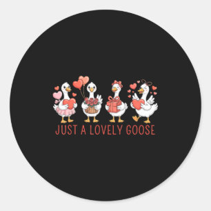 Gewoon een lieve gans Cute Gans Valentijnsdag _3 Ronde Sticker