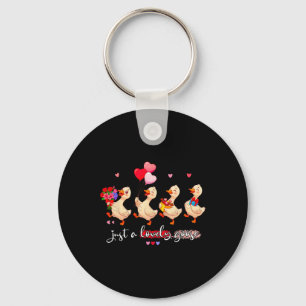 Gewoon een lieve gans Schattig grappig dier Squad Sleutelhanger