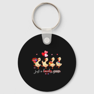 Gewoon Een Lieve Gans Schattig Grappig Dieren Team Sleutelhanger