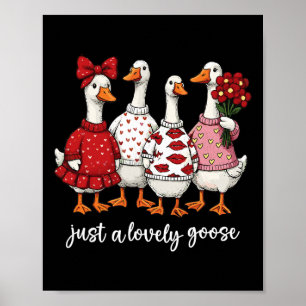 Gewoon een lieve gans Schattige dwaze gans Valenti Poster