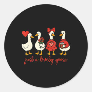 Gewoon een lieve gans Schattige dwaze gans Valenti Ronde Sticker