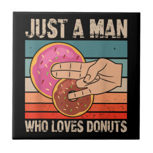 Gewoon Een Man Die Van Donuts Houdt 2 In De Pinky Tegeltje