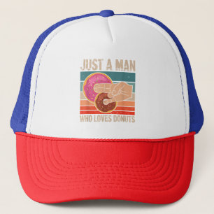 Gewoon een man die van donuts houdt 2 in de roze trucker pet