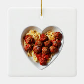 Gewoon een man die van gehakt en pasta houdt keramisch ornament (Achterkant)