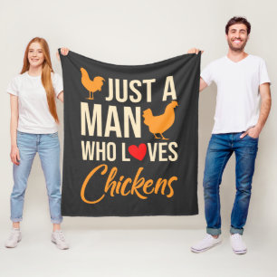 Gewoon Een Man Die Van Kippen Houdt Pluimvee Liefh Fleece Deken