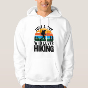 Gewoon Een Man Die Wandelen Liefheeft Retro Hoodie