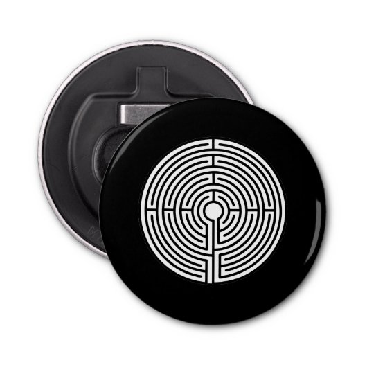 Gewoon een Maze op Black Button Flesopener (Voorkant)