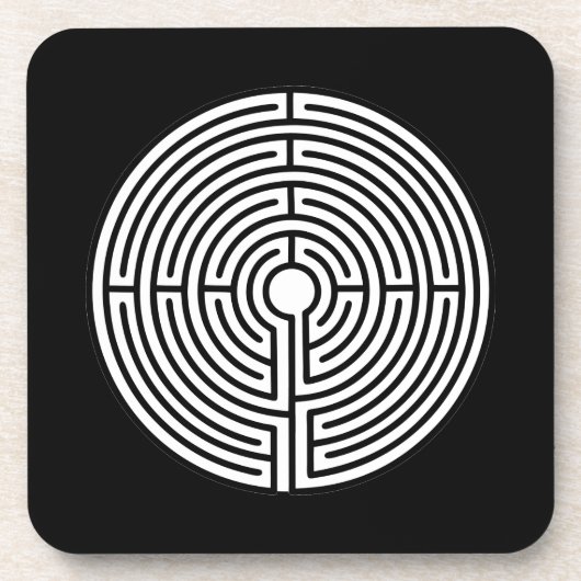 Gewoon een Maze op Black Onderzetter (Voorkant)