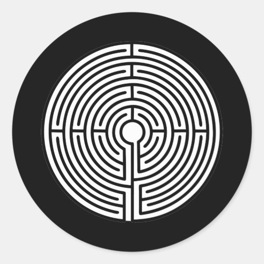 Gewoon een Maze op Black Ronde Sticker (Voorkant)