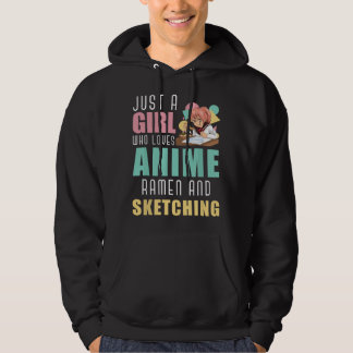 Gewoon Een Meis Die Van Anime Ramen En Schetsen Ot Hoodie