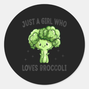Gewoon Een Meis Die Van Broccoli Houdt Grappige Br Ronde Sticker