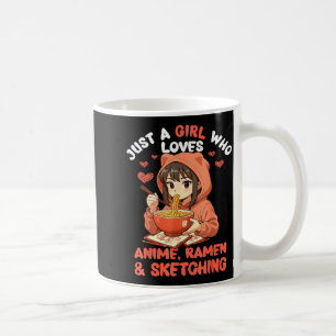 Gewoon Een Meisje Dat Anime Ramen En Schetsen Leuk Koffiemok