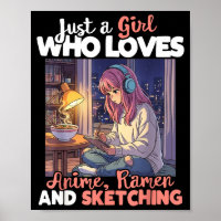 Gewoon een meisje dat anime-ramen en schetsen leuk