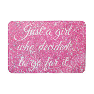 GEWOON EEN MEISJE DAT BESLOOT Sparkle Roze Glitter Badmat