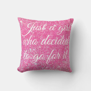 GEWOON EEN MEISJE DAT BESLOOT Sparkle Roze Glitter Kussen