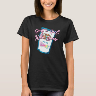 Gewoon een meisje dat bevroren gedroogde snoepjes  t-shirt