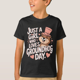 Gewoon een meisje dat bosmarmotten leuk vindt, leu t-shirt