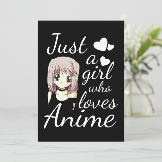 gewoon een meisje dat dol is op schattige cosplay feestdagenkaart (Staand voorkant)