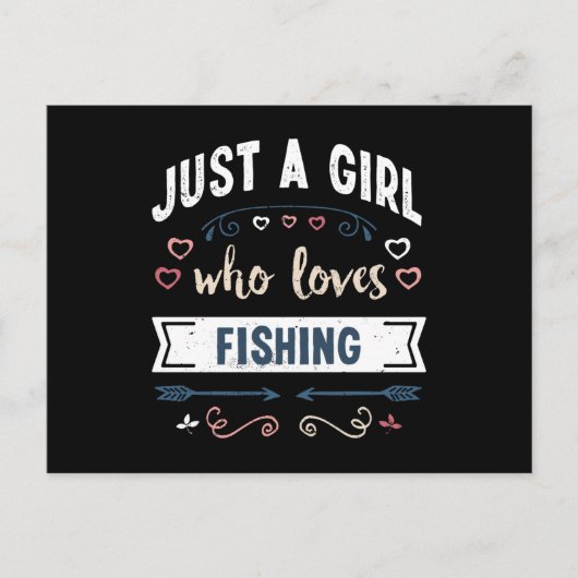 Gewoon een meisje dat dol is op Vissende grappige  Briefkaart (Voorkant)
