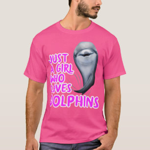 Gewoon een meisje dat dolfijnen houdt t-shirt