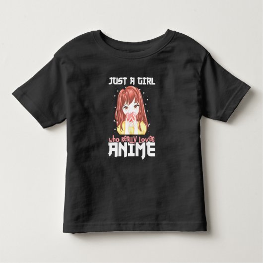 Gewoon Een Meisje Dat Echt Van Anime Houdt Kinder Shirts (Voorkant)