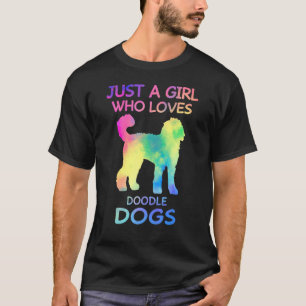 Gewoon een meisje dat gek is op Doodle Dogs Funny  T-shirt