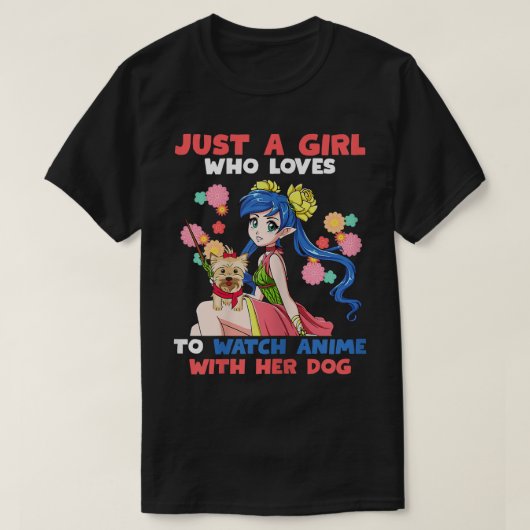 Gewoon een meisje dat graag Anime ziet met haar ho T-shirt (Design voorkant)