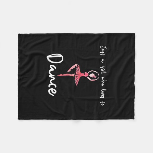 Gewoon een meisje dat graag danst fleece deken (Voorkant (Horizontaal))