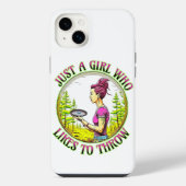 Gewoon een meisje dat graag gooit | Schijfgolf iPhone Hoesje (Achterkant)